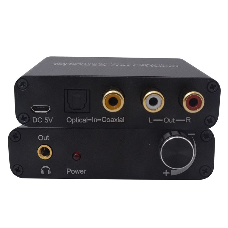 192kHz DAC Fiber Coaxial Converter - Digital Audio Decoder for AC-3/DTS - Volume Control