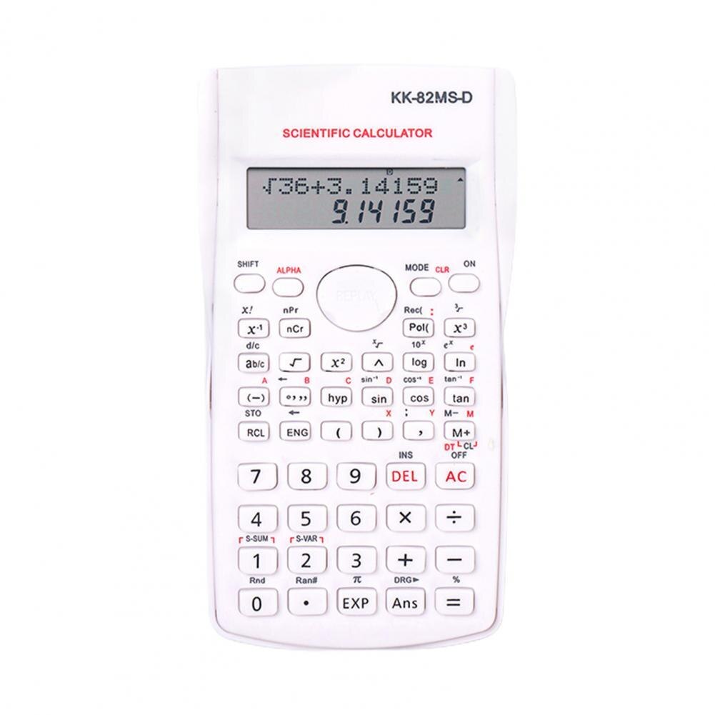 Student Calculator 2-Line LCD Screen Multiple Models Plastic Mathematical Mini Electronic Calculator for School: White