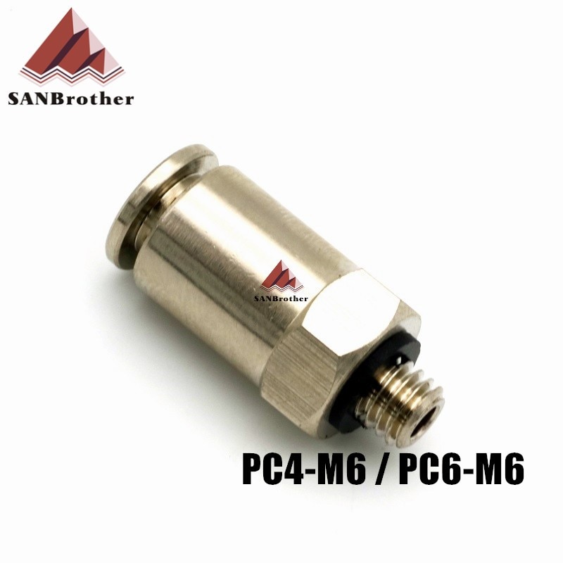 ! 3D Printer Pneumatic Fittings PC4-M6,PC6-M6 For 4mm,6mm PTFE Tube Connector Coupler Top