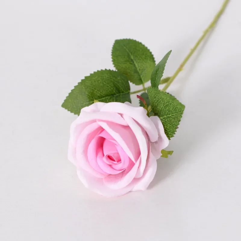 Ramo de flores artificiales, hojas de eucalipto de rosa blanca y roja, decoración de boda, flor falsa de peonía para , de decoración del hogar, 1 Uds.: Rosa claro