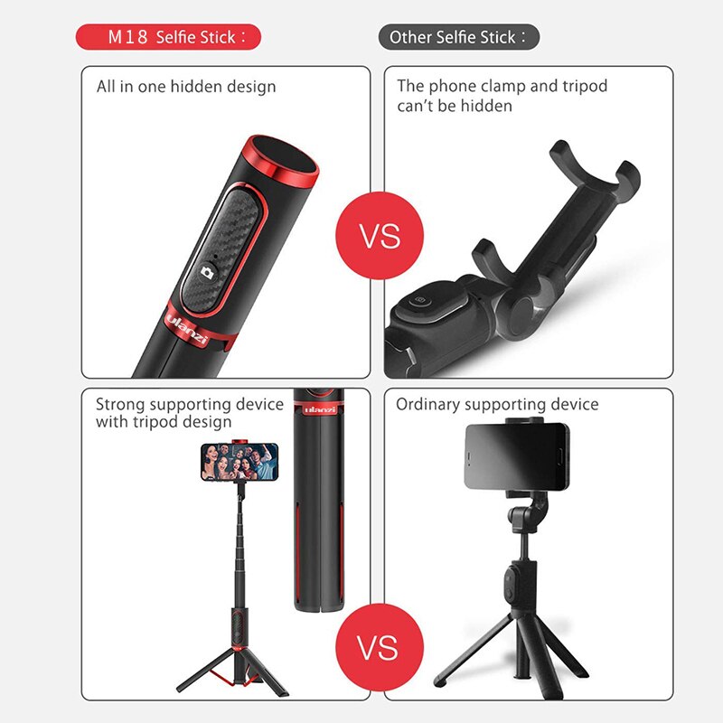 Bluetooth-compatible Selfie Stick Live Vlog Tripod Foldable Extendable Monopod for IPhone 11 X Xiaomi Huawei Samsung Phone