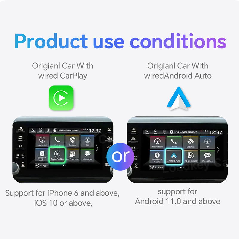XUDA 2 em 1 sem fio CarPlay AI Mini Box Android Auto Box Plug & Play Conexão automática compatível com 99% de carros para rádio de carro
