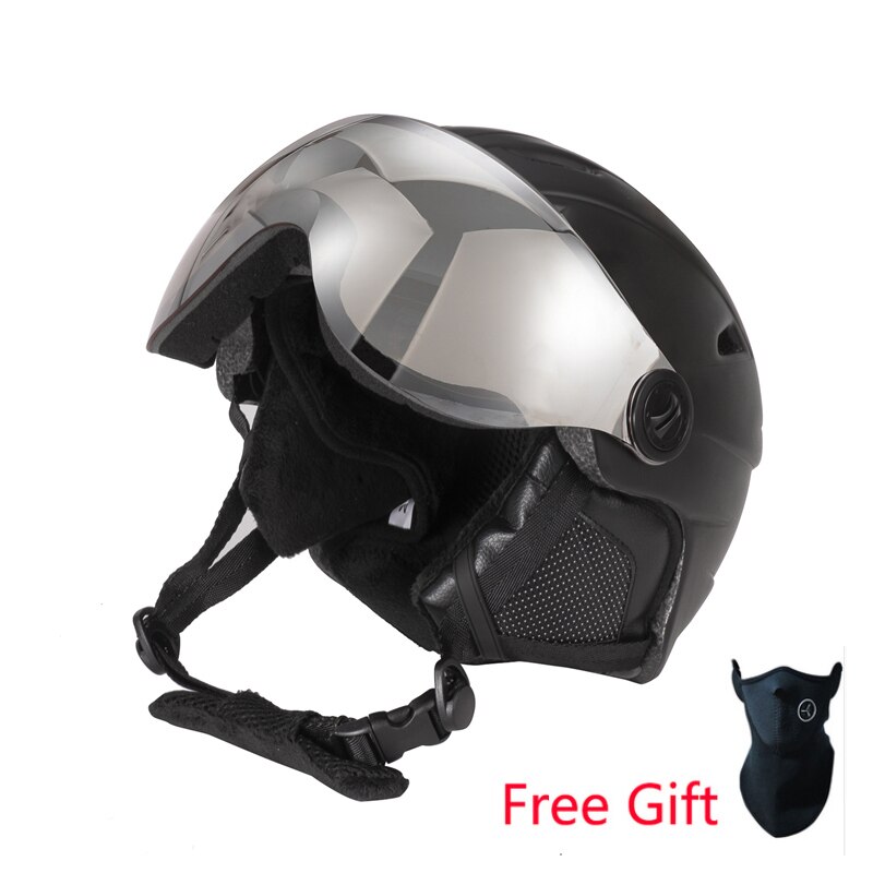 Outdoor Ski Helm Mit Goggle Integral geformten Halb-abgedeckt CE Zertifizierung Sport Brille Ski Helm Snowboard Helm: 52-55CM