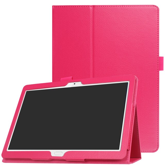 Hoesje voor huawei mediapad  m3 lite 10 bah -w09 bah -al00 ultradunne flip stand pu leren hoes voor huawei  m3 lite 10.1 tablet funda: Rozenrood