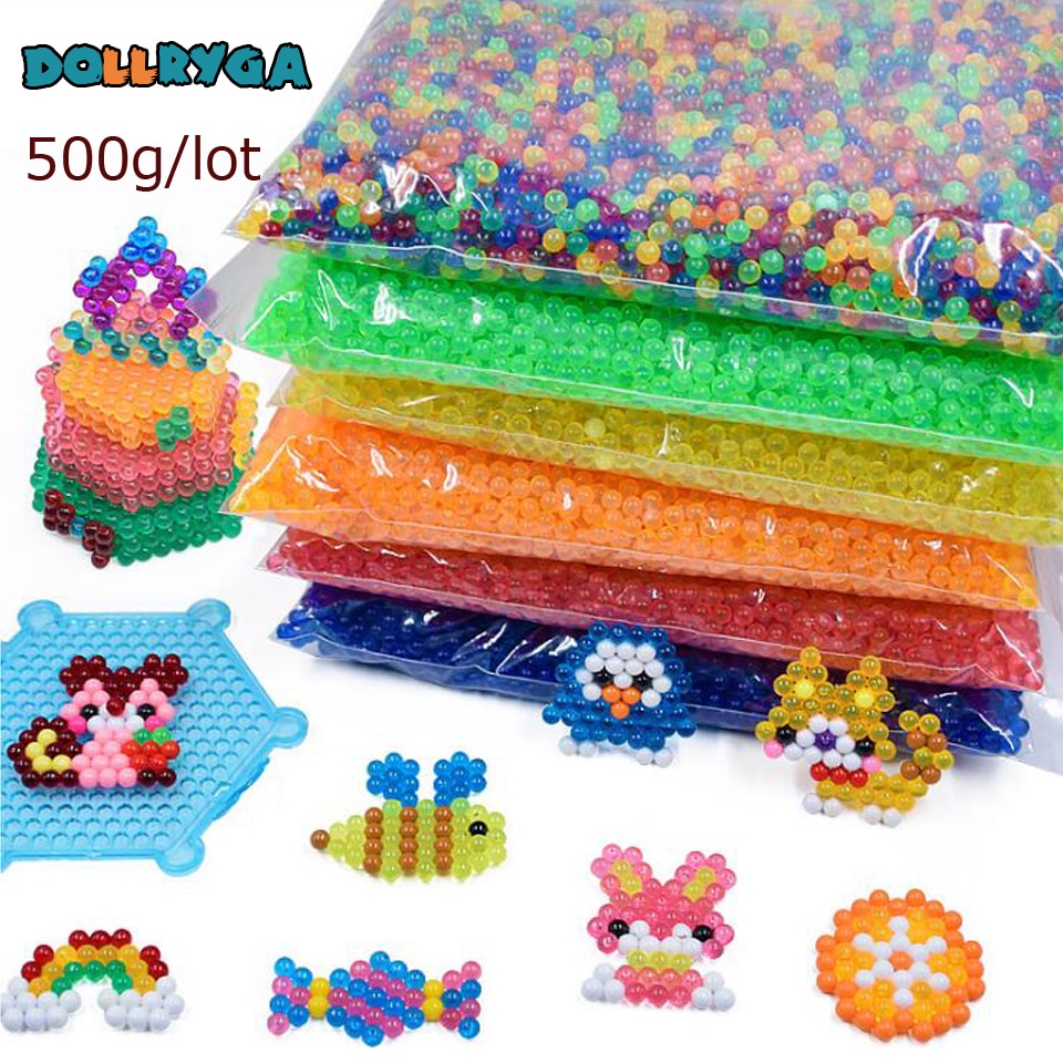 DOLLRYGA 500g 6000 pièces 3d bricolage eau Aqua Spray perles magiques manuel couleurs transparentes perle dans des puzzles pour enfants Art et artisanat
