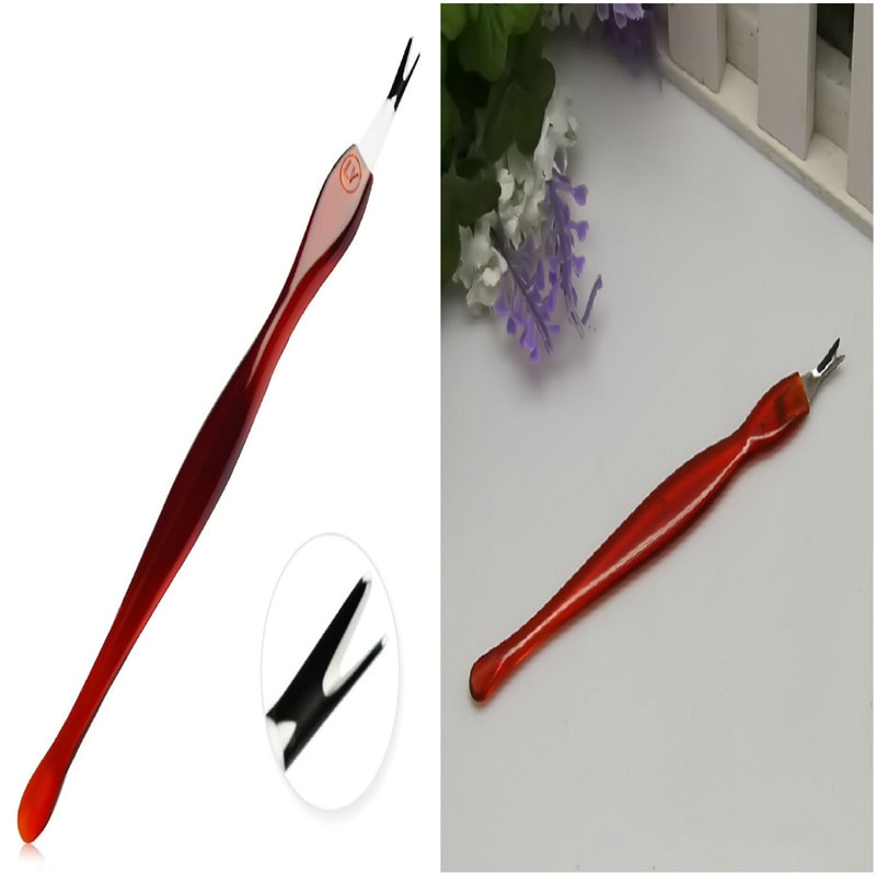 10 stuks /1- pack paars rood dode huid vork manicure nagelriem verwijderen pedicure trimmer nagelverzorging nagelriem reparatie rand duwer