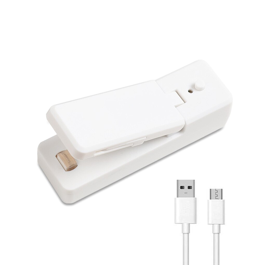 Mini Sealmachine Keuken Oplaadbare Zak Sluitmachine Handleiding Voedsel Snacks Behoud Capper Seal Apparaat Grijs: B