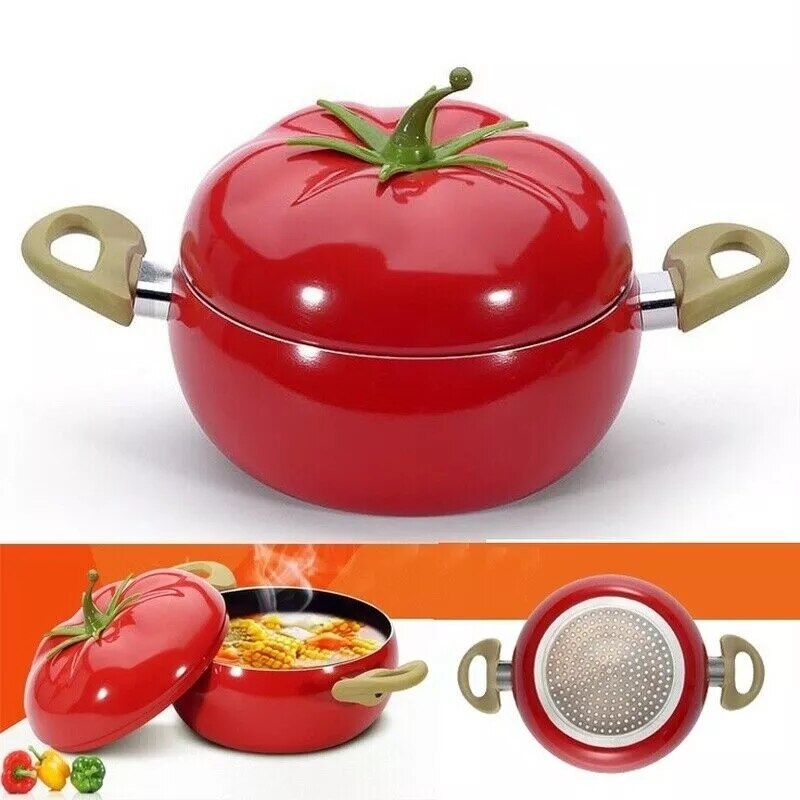 Tomato Shape Soup Pot Aluminum Non-stick Stockpot Kitchen Tool Cookware