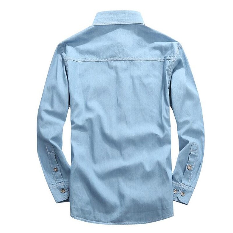 Kläder jeansskjortor herr fritidsskjorta långärmad slimmade camisa jeans jeansskjortor för män #39 5xl