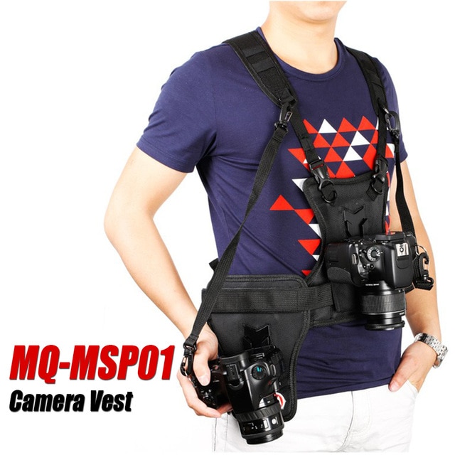 Micnova MQ-MSP01 caméra gilet DSLR poitrine de transport multifonctionnel rapide double côté étui sangle pour Canon Nikon Sony appareil photo