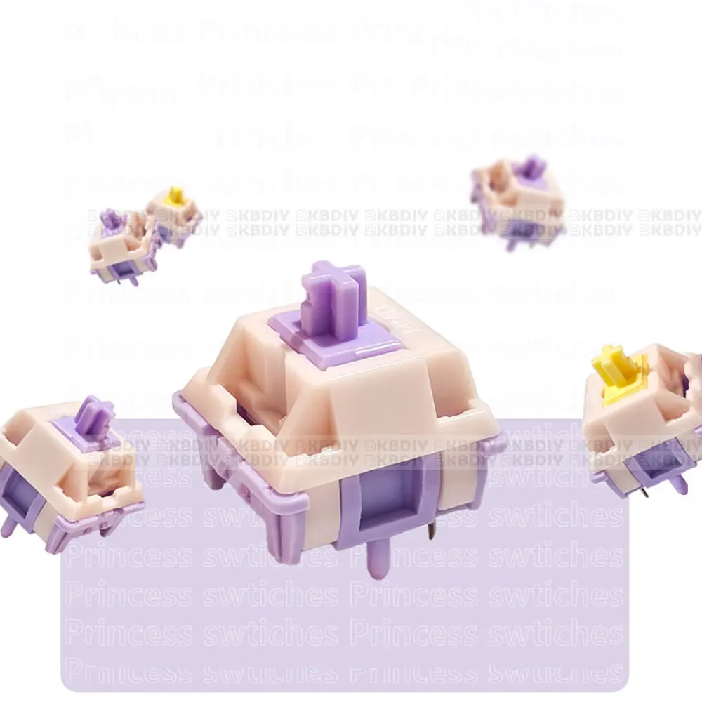 MMD Princess V3 Switch Linear Tactile 38/45/53/48/60g HIFI Sound Mechanical Keyboard Switches POM PTFE Material Custom DIY 5Pins