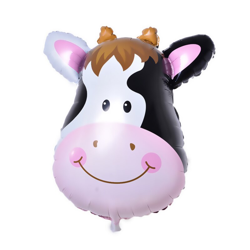 Barnebursdagsfest dekorert dyr tegneserie hode løve ape sjiraff 4d aluminiumsfilm helium ballong dekor scene ballong