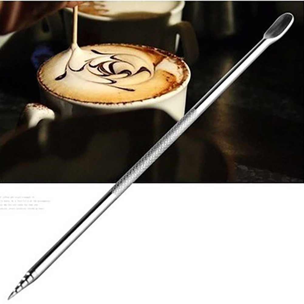 1 pcs Barista Cappuccino Espresso Koffie Decorating Latte Art Pen Sabotage Naald Rvs Fancy Koffie Stick Tool