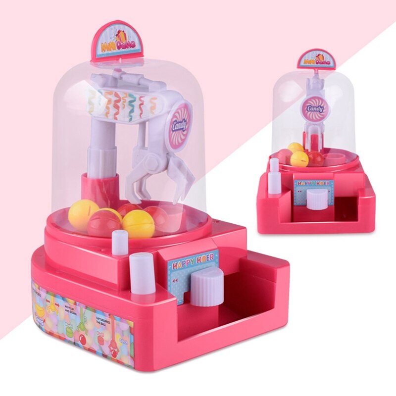 Random Color Kids Mini Doll Claw Machine Ball Catcher Game Candy Machine Fun Desktop Interactive Manual Children Baby Toys