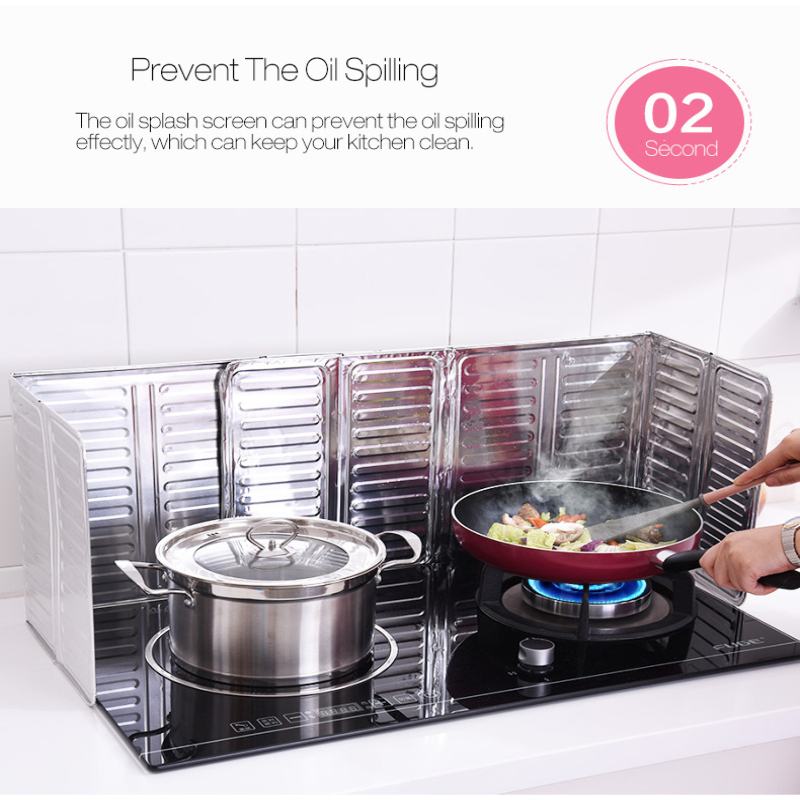 6 Size kitchen Cooking Frying Oil Splash Guard Gas Stove Anti Splatter Shield Guard Oil Divider Splash Proof Baffle Tools
