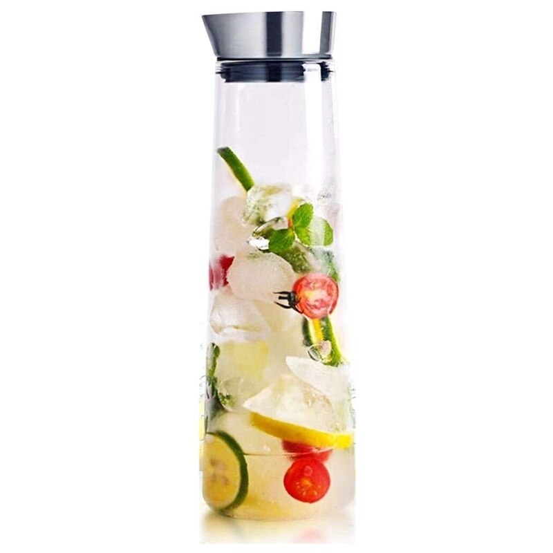 1L Glass Carafe with Lid,Borosilicate Glass Carafe,Juice Pitcher for Homemade Beverage/Ice Tea/Milk/Coffee: Default Title