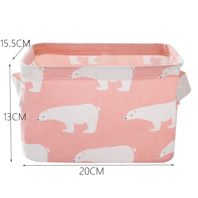 Linen Desktop Storage Basket Sundries Toy Storage Box Organizer Cosmetic Book Organizer Home Office Stationery Container Basket: 12