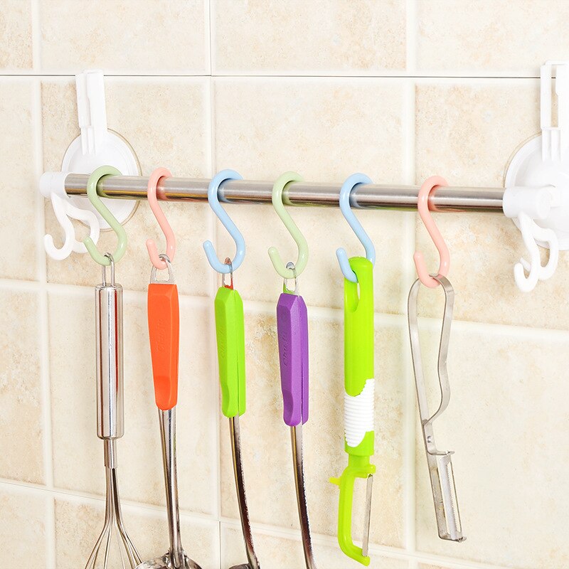 8 pièces en plastique en forme de S crochet cuisine et salle de bain sans ongles crochets garde-robe vêtements S crochets petite taille