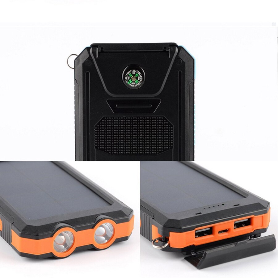 Solar powerbank echt 20000 mah dubbele usb externe waterdichte polymeer oplader buitenlamp power ferisi