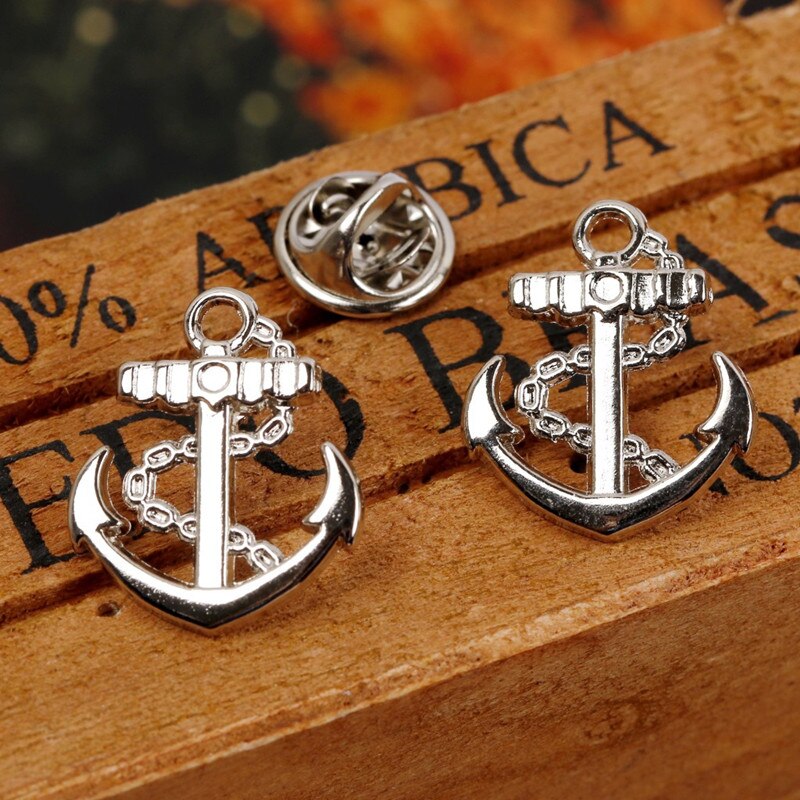 Jewelry Ornaments Boat Ship Wallerman Anchor Sailor Charm Captain Jewelry Navy Style Brooch Lapel Pirate Anchor Pin