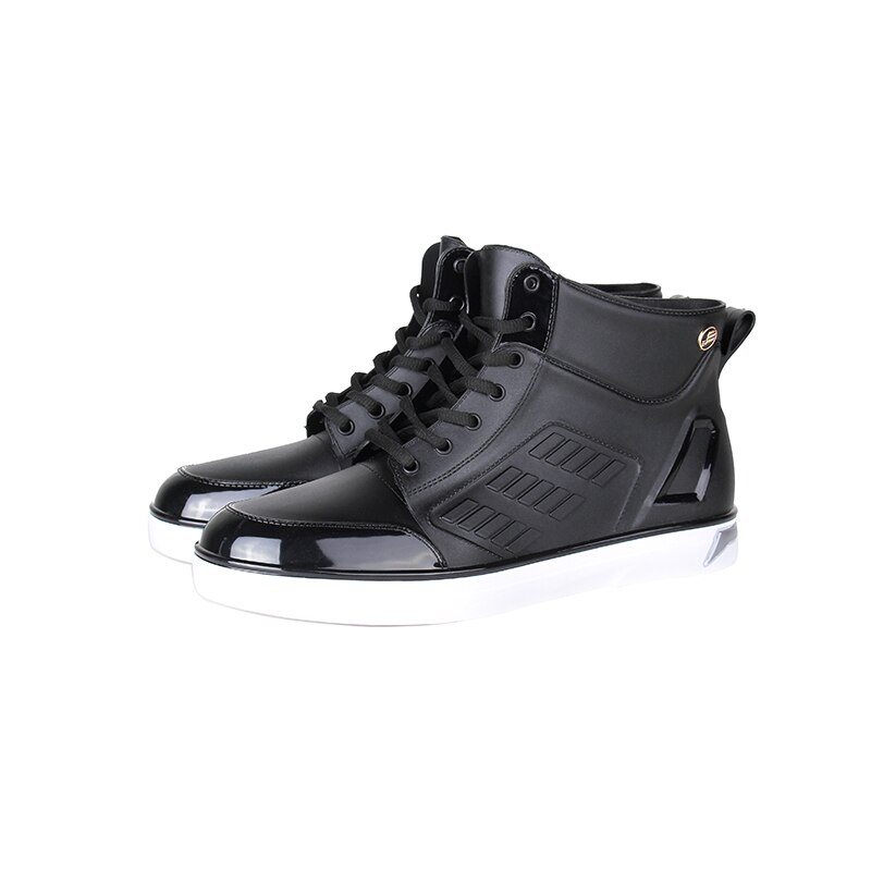 Mode Waterdichte Pvc Mannen Regen Schoenen Comfortabele Regen Laarzen Jongen Water Rubber Schoenen Enkellaarsjes up Schoenen: white bottom / 40