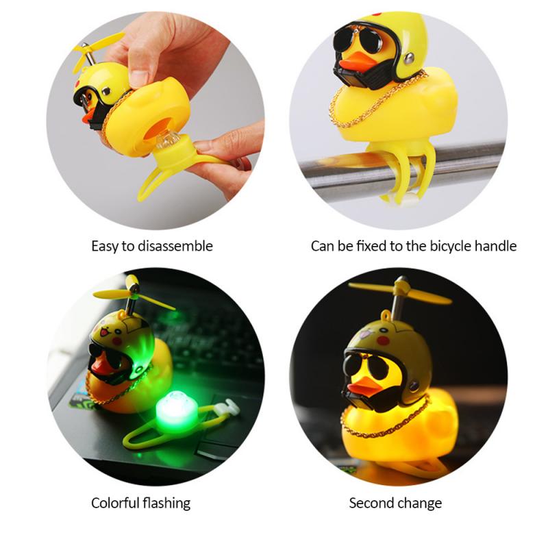 Coche pato con casco de viento roto, pequeño pato amarillo, Motor de bicicleta de carretera, accesorios de ciclismo sin luces