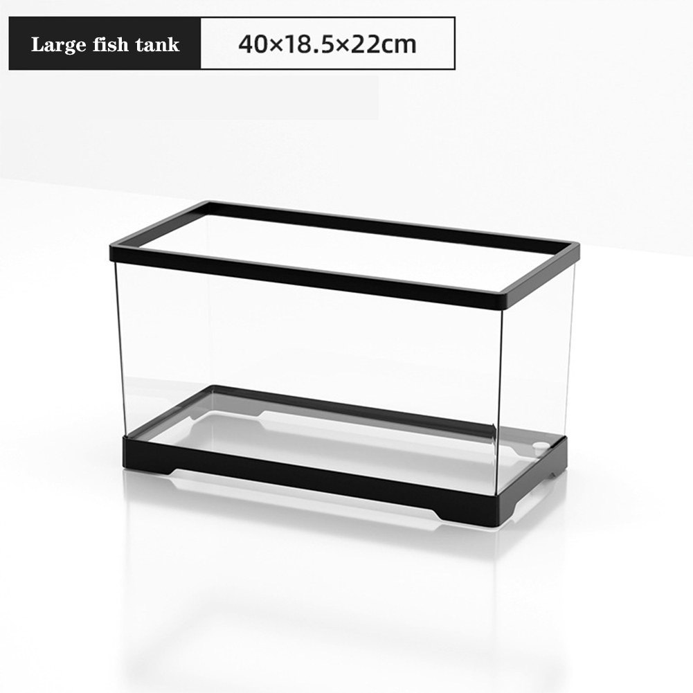 Large Transparent Turtle Tank Aquarium Fish Tank with Bottom Drain Reptiles Amphibians with Basking Platform Open Breeding Box: Dark Khaki
