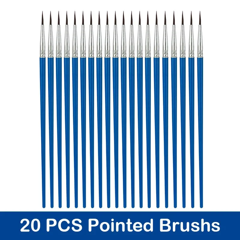 10/20/50pz pennelli per pittura impostato arte il giro / piatto Brushs nylon pennelli per capelli penna per olio acrilico acquerello arte forniture: Rosso