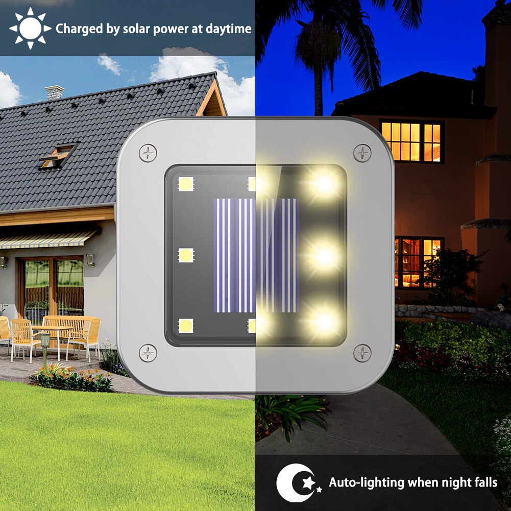 1/4 Piece Solar Disk Lights Outdoor Solar Pathway Lights Outdoor Waterproof Solar Garden Underground Lights for Lawn Yard Patio