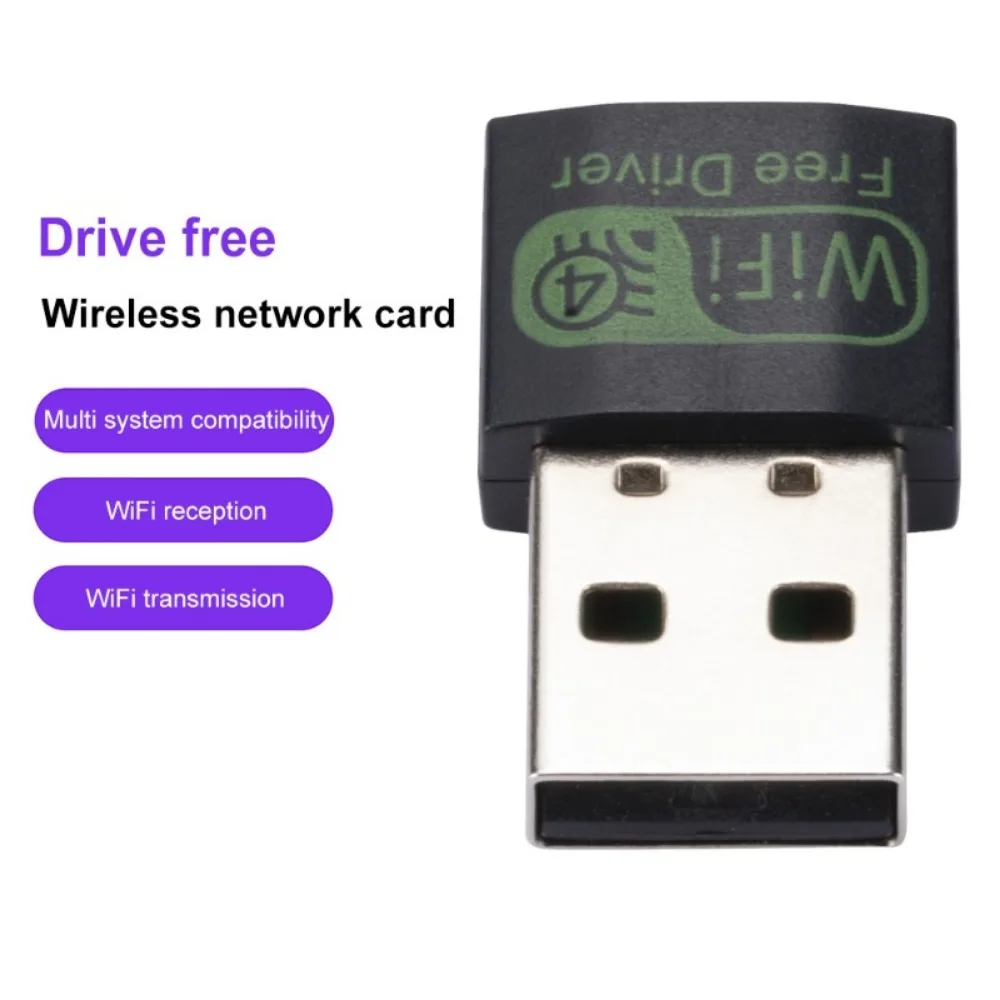 Grwibeou WLAN-USB-Adapter, 150 Mbit/s, kabelloser Hochgeschwindigkeits-Dongle, kostenloses Laufwerk, Netzwerkkarte, USB 2.0 für Laptop, PC/Laptop/Desktop