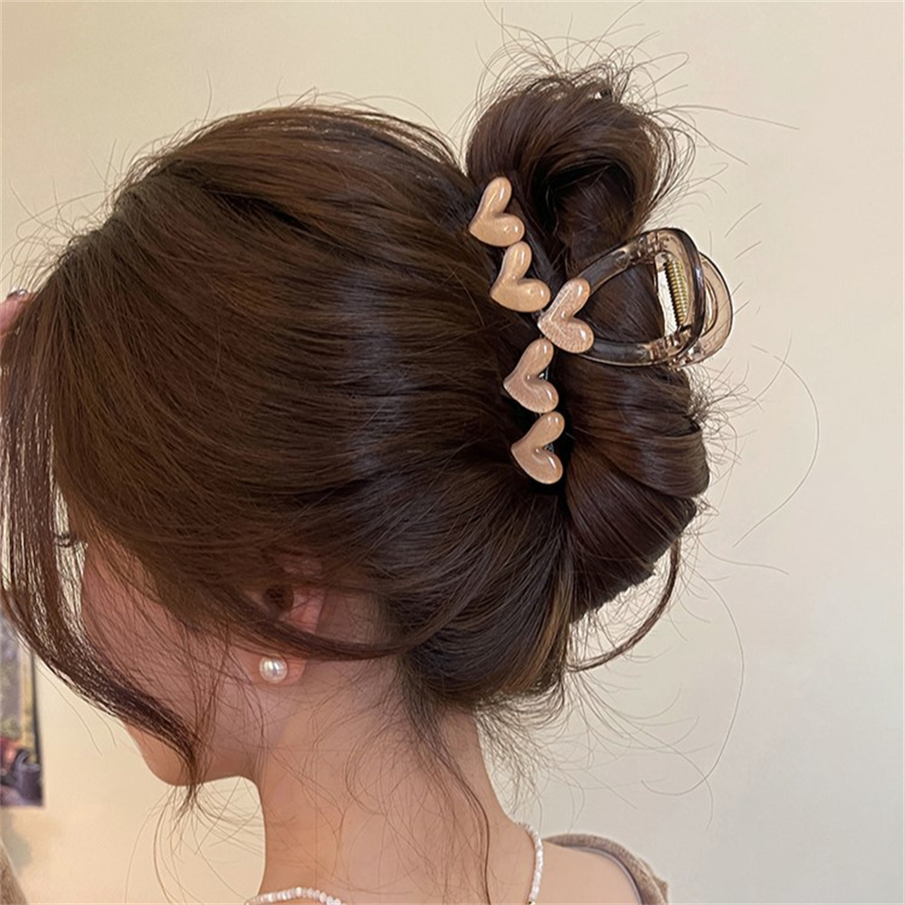 Horquillas geométricas con forma de corazón para el pelo, horquillas con forma de cangrejo, pinzas para el pelo cruzadas a la , pasadores para mujeres y niñas, accesorios coreanos para el cabello con Clip para cola de caballo: Azul cielo