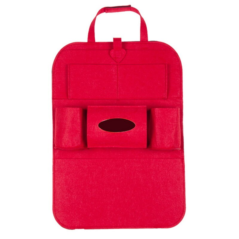 Organizador Universal para almacenaje para asiento trasero de coche, bolsa de almacenamiento de fieltro elástico para maletero, organizador con 6 bolsillos, accesorios para coche colgantes, 1 ud.: Red