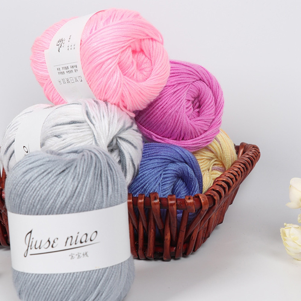 50g Yarn Milk Cotton Yarn Baby Wool Yarn Chunky Colorful Hand Knitting Baby Milk Cotton Crochet Knitwear Wool Blanket Sweater