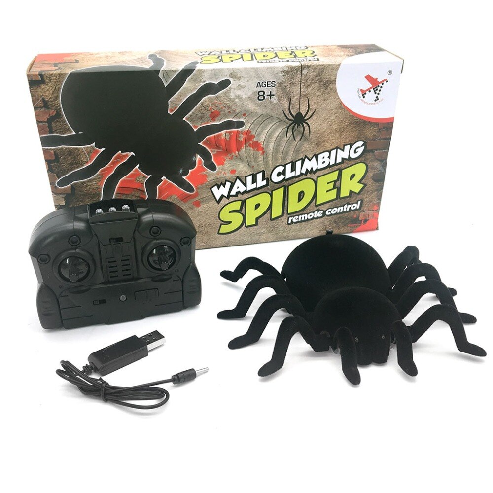 RC Spider Remote Control Spider Scary Wolf Spider Robot Realistic Novelty Toys Halloween