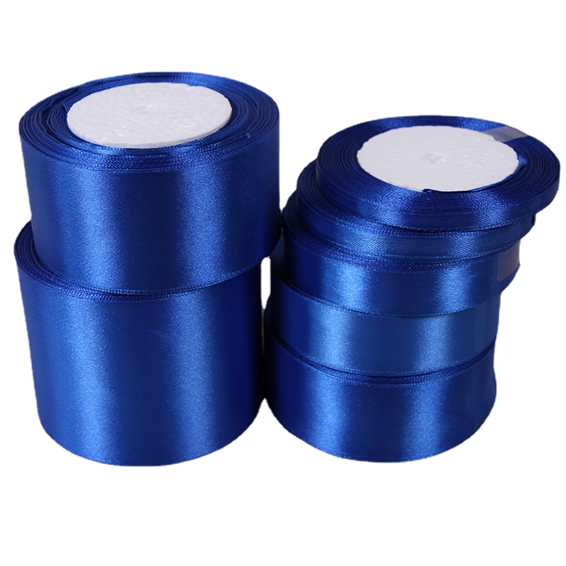 Fita de cetim azul royal, 25 jardas, 6mm-50mm, material de embalagem, faça você mesmo, arco, artesanato, decoração de festa de casamento, embrulho de presente, suprimentos para scrapbooking
