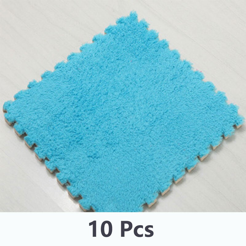 10 stuks zachte pluchen baby speelmat, eva-schuim, ontwikkelingsmat voor baby's, puzzel, in elkaar grijpende vloermatten, 30*30*0.6 cm kinderkleden: Wj3367e
