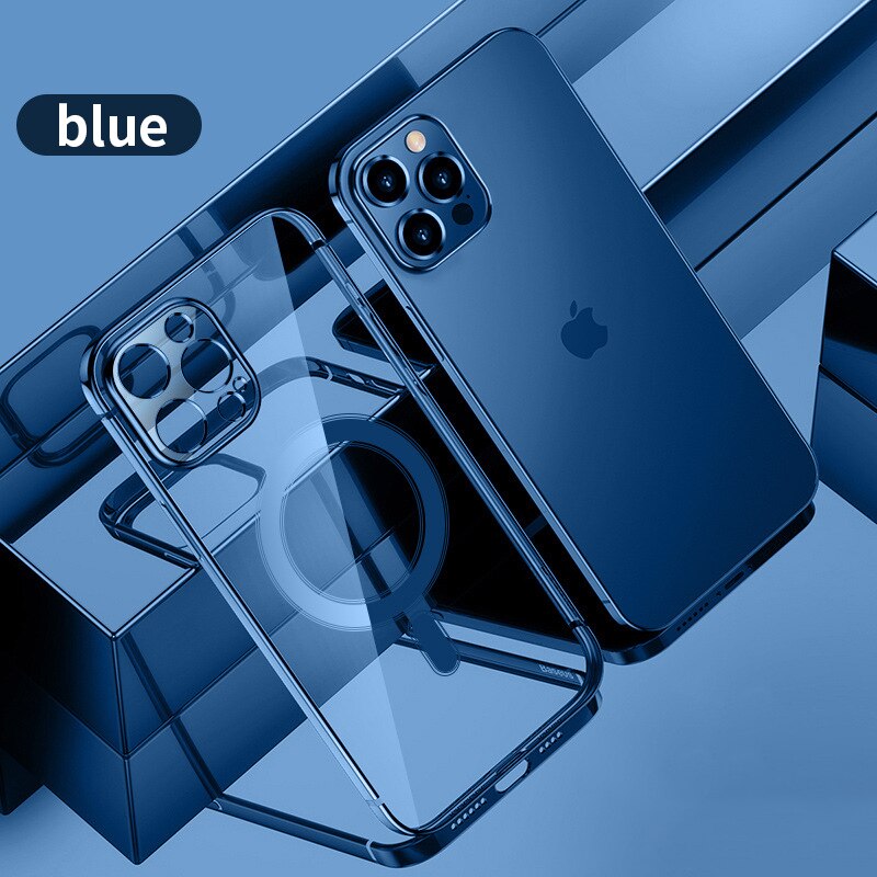 Custodia magnetica per iPhone 12 Pro Max 12 mini custodia per Magsafe ricarica Wireless veloce custodia antiurto con protezione completa: iPhone 12 pro / navy blue