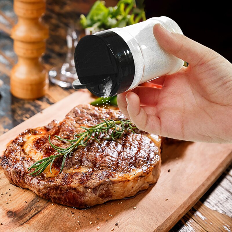 Recipiente de plástico para sal y pimienta, contenedor de especias con etiquetas sin BPA, juego de tarros de cocina, herramienta para barbacoa, 10/15/20/Uds.