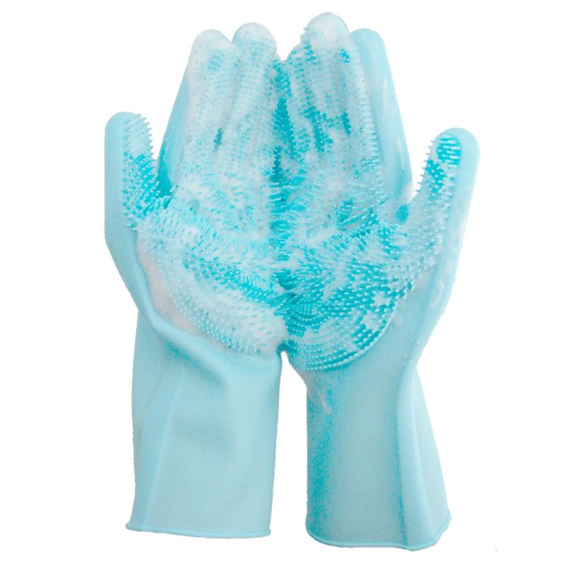 Silikonowe pielęgnacja zwierząt domowych rękawiczki placki kąpieli robić usuwania włosów rękawice ząbkowanie dla kotów Y98D