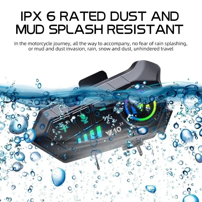Motorrad Helm Intercom Bluetooth Headset Wasserdichte Drahtlose Freisprecheinrichtung Interphone Helm Lautsprecher Kopfhörer Kopfhörer
