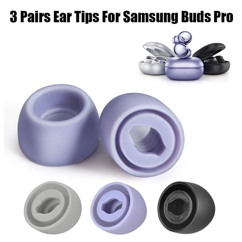 Almohadillas de silicona anticaída para Samsung Galaxy Buds Pro, repuesto para auriculares, 3 pares