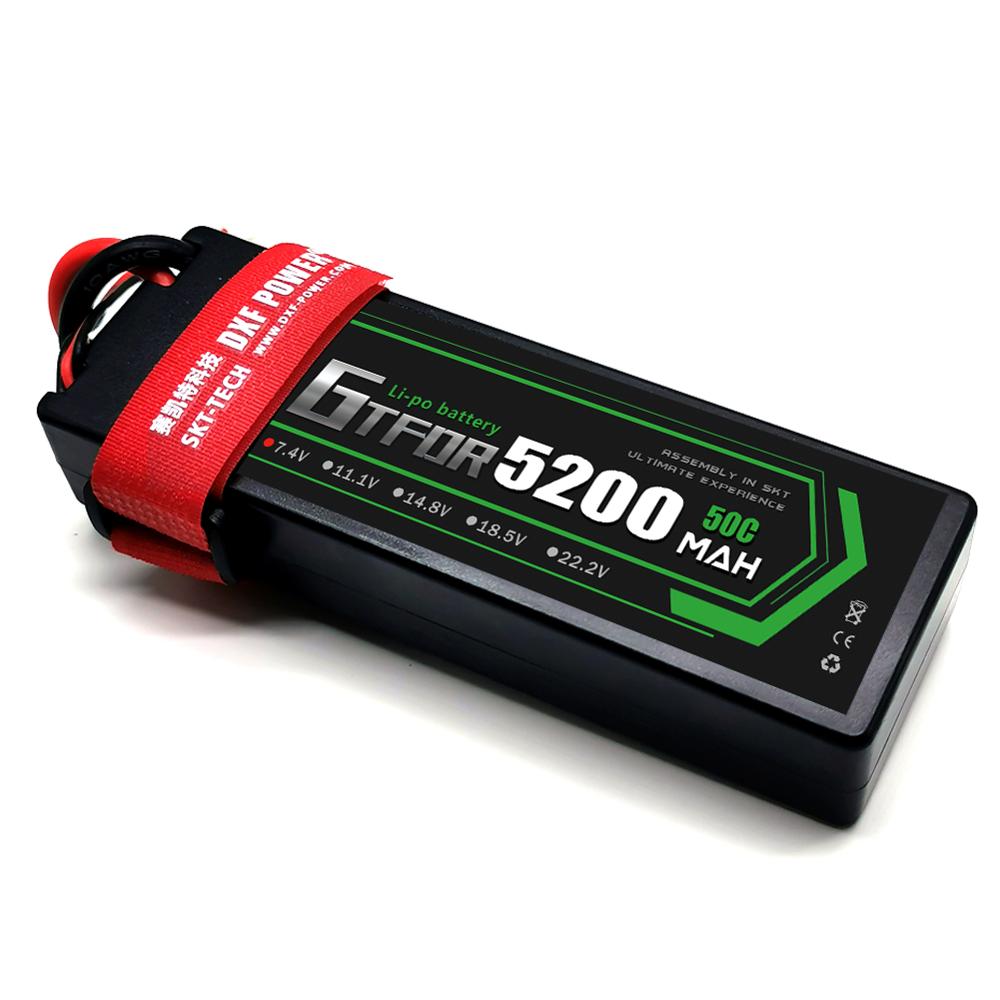 GTFDR 5200mAh Lipo Battery 7.4V 50C 2S LiPo RC Battery Deans XT60 EC5 for RC Evader BX Car Truck Truggy Buggy Helicopt