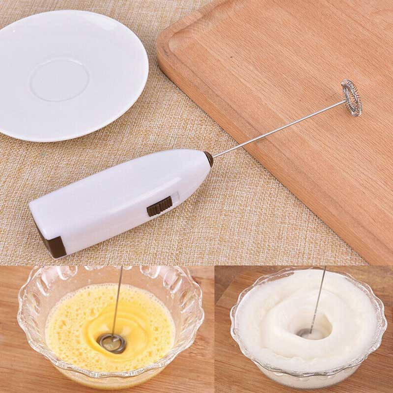 Batidor eléctrico de mano para cocina, Mini batidor de acero inoxidable para huevos, café, leche, práctico utensilio de cocina fácil de limpiar