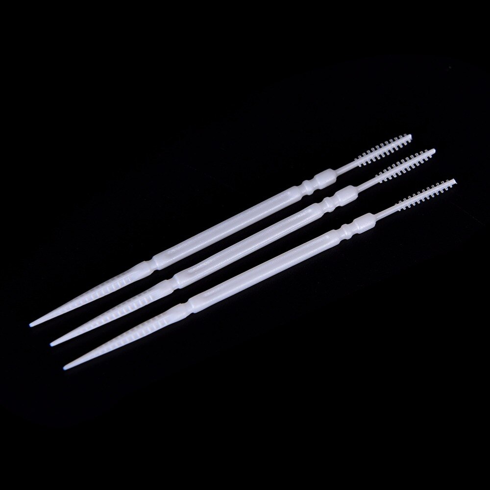 150 Stuks Wit Plastic Rager Tandenstoker Tand Draad Floss Pick Praktische Schoon Tand Floss Dubbele Hoofd Mondhygiëne Dental