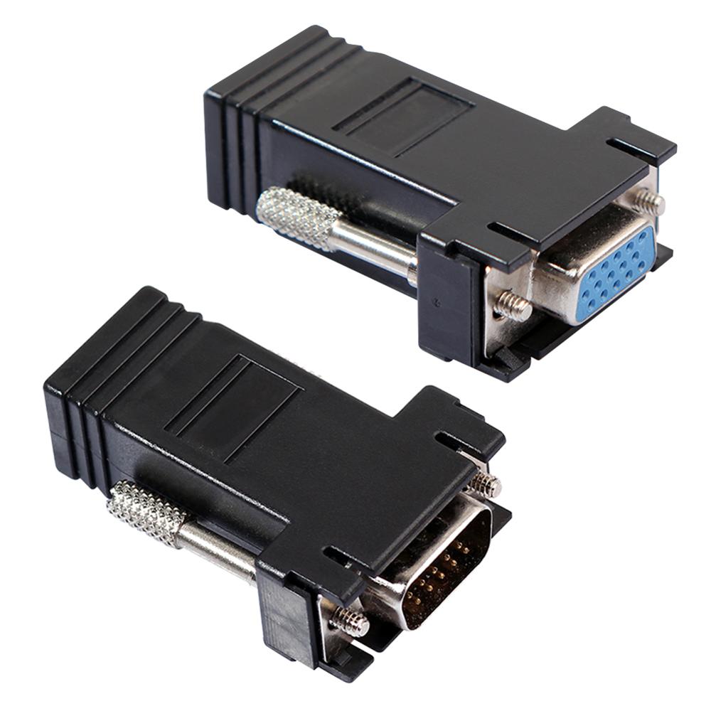 Adaptador adaptador de convertidor de Video extensor de conector VGA a RJ45 hembra/macho, Accesorios para ordenador portátil, piezas de PC de escritorio para Macbook: Male and Female