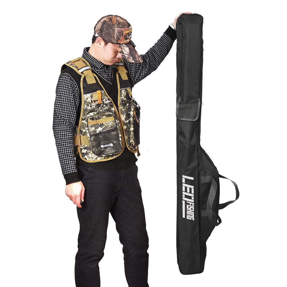 LEO Fishing Rod Bags 100cm/150cm Foldable Multi-function Fishing Bags Fishing Tackle Storage Case with Pouch Holder for Pesca