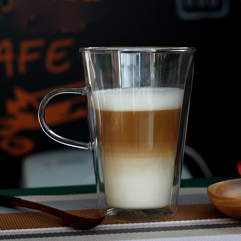 400 ml Double Wall Cup Clear Slip Handgemaakte Thee Mok Koffie Melk Sap Gezonde Drank Dubbele Laag Glas Mok