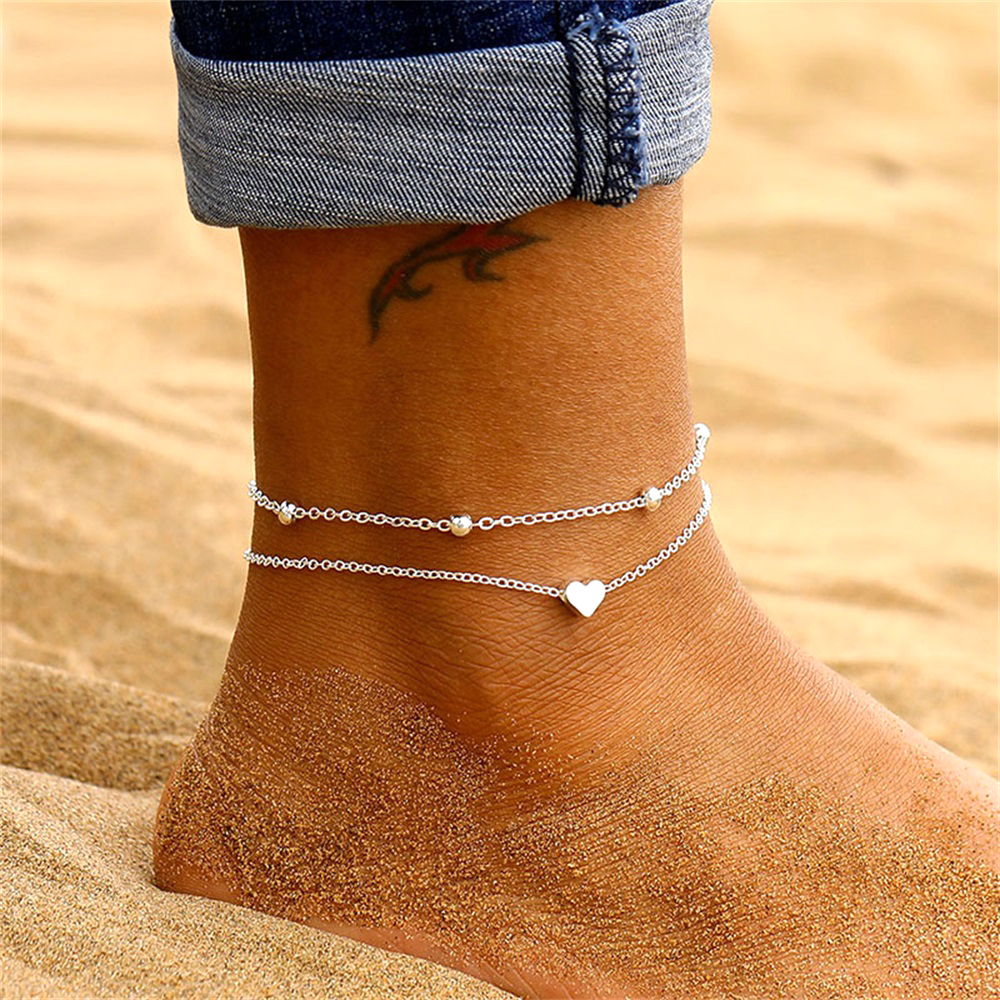 FNIO-Conjunto de tobilleras con dijes bohemios para mujer, pulsera de tobillo con luna y estrella en la pierna, cadena de pie, joyería de playa femenina