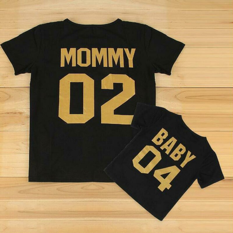 BEKE MATA Familie Bijpassende Kleding Zomer Brief Print Familie Look Vader Moeder Dochter Zoon T-shirt Set Familie Kleding