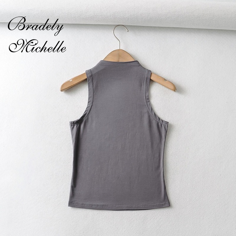 Bradely Michelle Zomer Aankomst Vrouwen Effen Kleur Causale Sexy Croped-Top Mouwloze Tank Streetwear